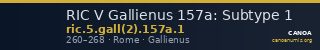 RIC V Gallienus 157a: Subtype 1 — CANOA