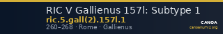 RIC V Gallienus 157l: Subtype 1 — CANOA