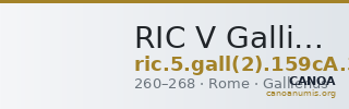 RIC V Gallienus 159cA: Subtype 3 — CANOA