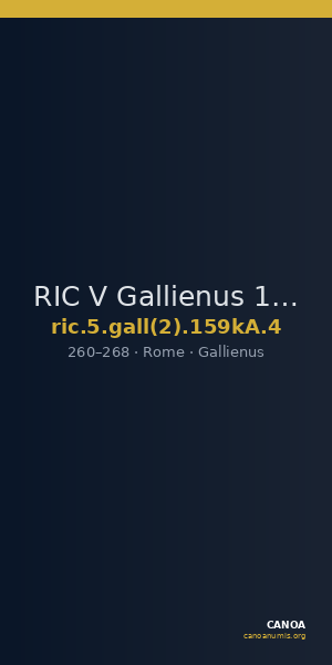 RIC V Gallienus 159kA: Subtype 4 — CANOA