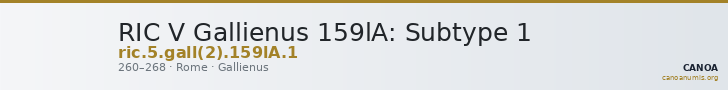 RIC V Gallienus 159lA: Subtype 1 — CANOA