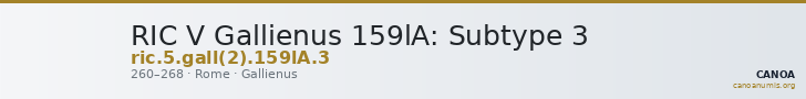 RIC V Gallienus 159lA: Subtype 3 — CANOA