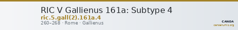 RIC V Gallienus 161a: Subtype 4 — CANOA