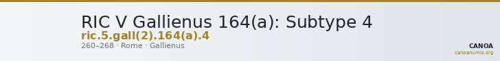 RIC V Gallienus 164(a): Subtype 4 — CANOA