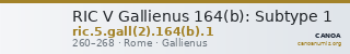 RIC V Gallienus 164(b): Subtype 1 — CANOA