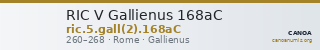 RIC V Gallienus 168aC — CANOA
