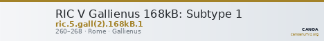 RIC V Gallienus 168kB: Subtype 1 — CANOA
