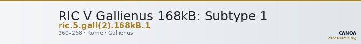 RIC V Gallienus 168kB: Subtype 1 — CANOA