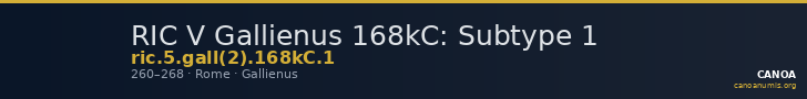 RIC V Gallienus 168kC: Subtype 1 — CANOA