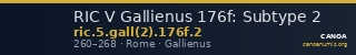 RIC V Gallienus 176f: Subtype 2 — CANOA