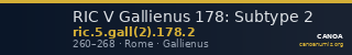 RIC V Gallienus 178: Subtype 2 — CANOA