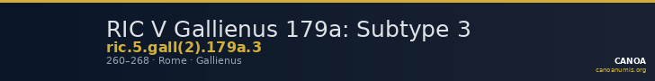 RIC V Gallienus 179a: Subtype 3 — CANOA