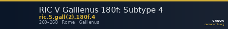 RIC V Gallienus 180f: Subtype 4 — CANOA