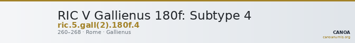 RIC V Gallienus 180f: Subtype 4 — CANOA