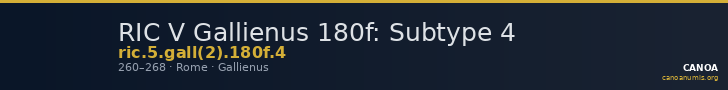 RIC V Gallienus 180f: Subtype 4 — CANOA