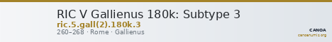 RIC V Gallienus 180k: Subtype 3 — CANOA