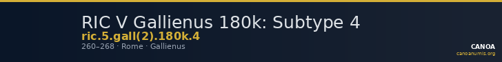 RIC V Gallienus 180k: Subtype 4 — CANOA