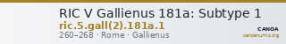 RIC V Gallienus 181a: Subtype 1 — CANOA