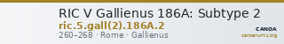 RIC V Gallienus 186A: Subtype 2 — CANOA