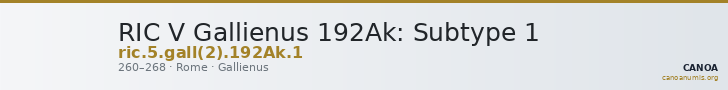 RIC V Gallienus 192Ak: Subtype 1 — CANOA