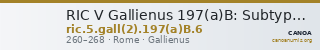 RIC V Gallienus 197(a)B: Subtype 6 — CANOA