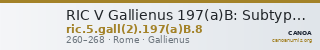 RIC V Gallienus 197(a)B: Subtype 8 — CANOA
