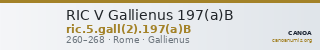 RIC V Gallienus 197(a)B — CANOA