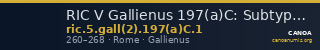 RIC V Gallienus 197(a)C: Subtype 1 — CANOA