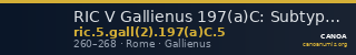 RIC V Gallienus 197(a)C: Subtype 5 — CANOA