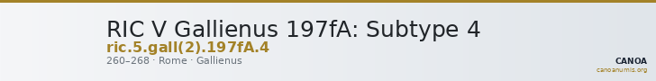 RIC V Gallienus 197fA: Subtype 4 — CANOA