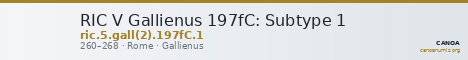 RIC V Gallienus 197fC: Subtype 1 — CANOA