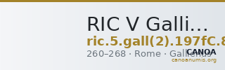 RIC V Gallienus 197fC: Subtype 8 — CANOA