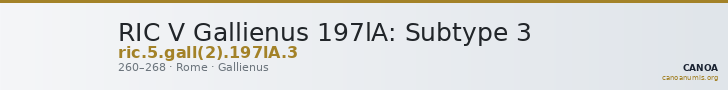 RIC V Gallienus 197lA: Subtype 3 — CANOA