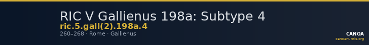 RIC V Gallienus 198a: Subtype 4 — CANOA