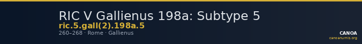 RIC V Gallienus 198a: Subtype 5 — CANOA