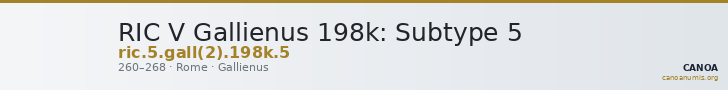 RIC V Gallienus 198k: Subtype 5 — CANOA