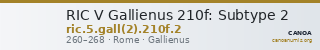 RIC V Gallienus 210f: Subtype 2 — CANOA