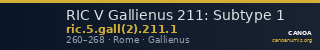 RIC V Gallienus 211: Subtype 1 — CANOA
