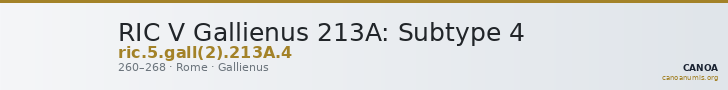 RIC V Gallienus 213A: Subtype 4 — CANOA