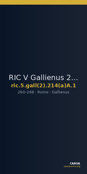 RIC V Gallienus 214(a)A: Subtype 1 — CANOA