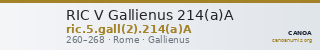 RIC V Gallienus 214(a)A — CANOA