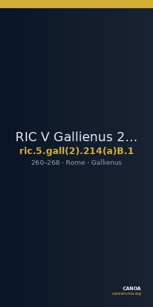 RIC V Gallienus 214(a)B: Subtype 1 — CANOA