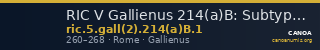 RIC V Gallienus 214(a)B: Subtype 1 — CANOA