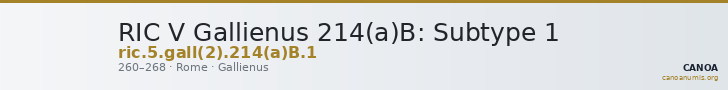RIC V Gallienus 214(a)B: Subtype 1 — CANOA