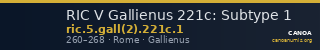 RIC V Gallienus 221c: Subtype 1 — CANOA