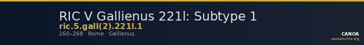 RIC V Gallienus 221l: Subtype 1 — CANOA