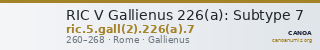 RIC V Gallienus 226(a): Subtype 7 — CANOA