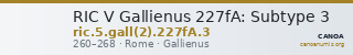 RIC V Gallienus 227fA: Subtype 3 — CANOA