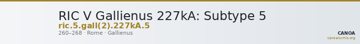 RIC V Gallienus 227kA: Subtype 5 — CANOA
