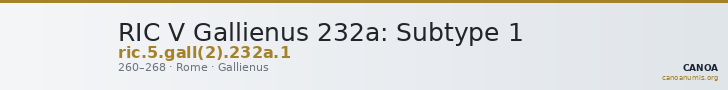 RIC V Gallienus 232a: Subtype 1 — CANOA